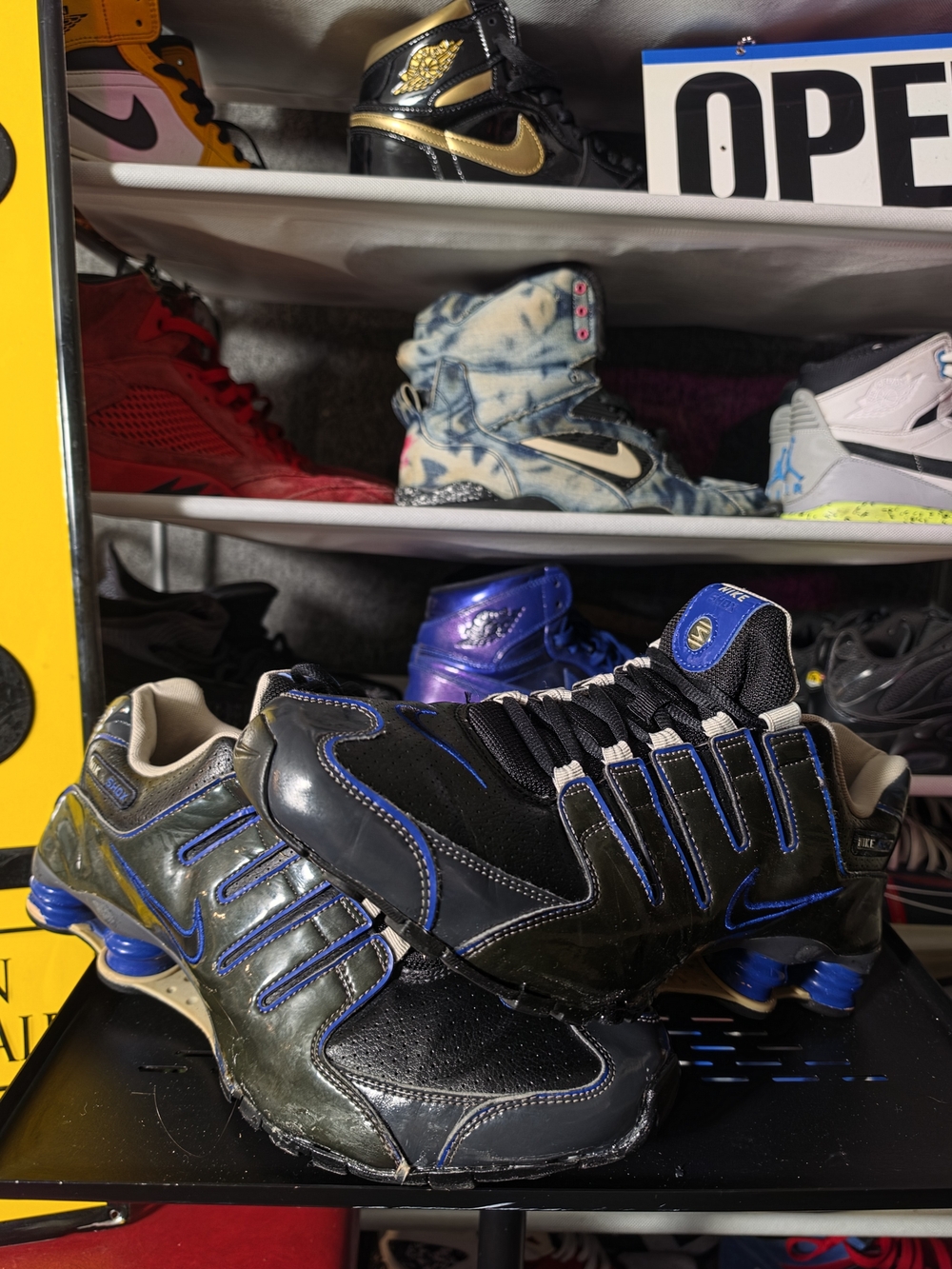 🔥 Nike Shox NZ Men Size 13 Black Blue Mens Athletic Shoes Vintage!